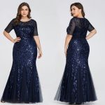 Plus Size Elegant Evening Dresses Saudi Arabia Ever Pretty Mermaid Sequined Lace Appliques Long Dress Party Gowns