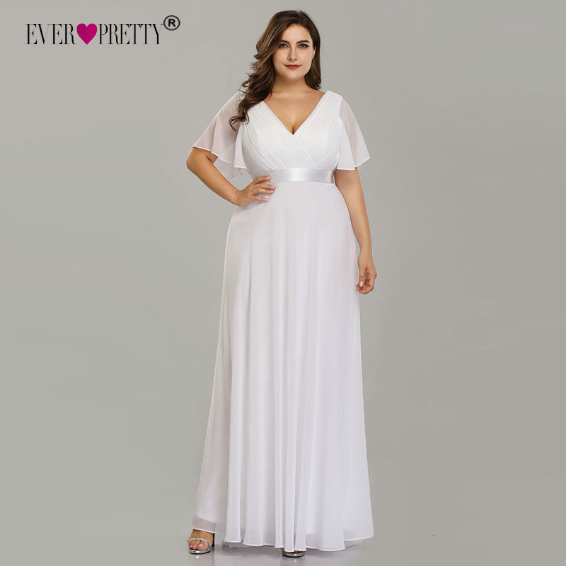 Elegant Plus Size Long Bridesmaid Dress V Neck Short Sleeve Aline Burgundy Gown For Wedding Party Guest By Ever Pretty - 20
