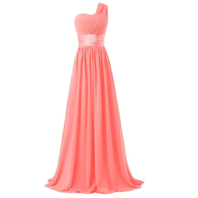 Elegant Oneshoulder Dark Blue Long Bridesmaid Dress Springsummer Wedding Party Toast Dress For Bride - 33