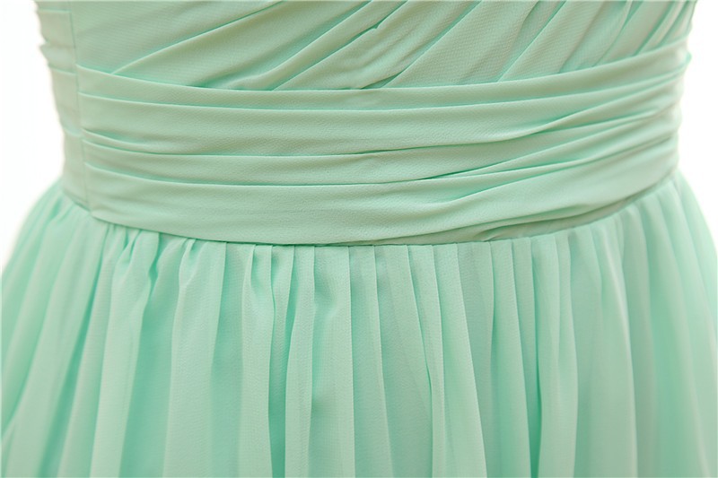 Affordable Mint Green Chiffon Aline Bridesmaid Dresses Floor Length Elegant Wedding Party Gown Under 50 - 11