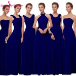 Royal Blue Chiffon Bridesmaid Dresses Long For Women Plus Size A-line Sleeveless Wedding Party Prom Beauty Emily - 2