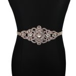 Handmade Silver Bridal Belt Rhinestone Waistband Applique For Evening Prom Dresses Wedding Decoration White Beige Sash Ribbon - 6