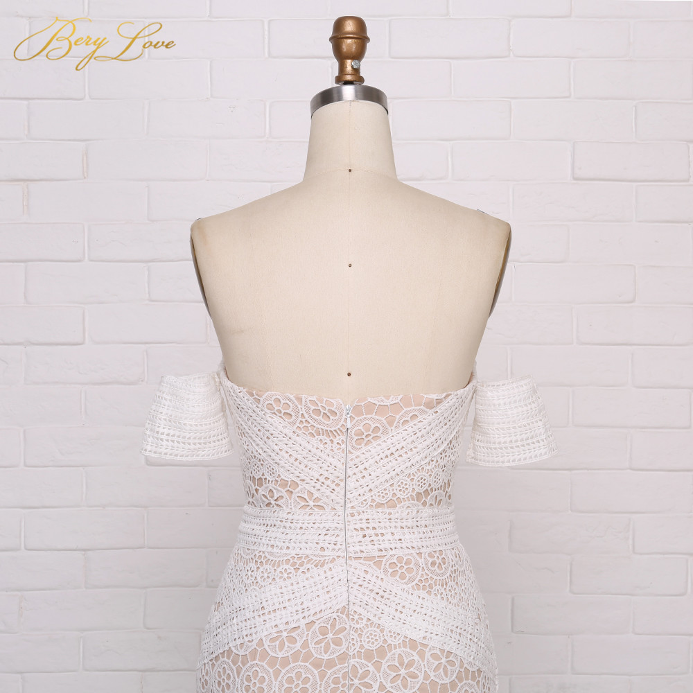 Romantic Boho Lace Mermaid Wedding Dress Sweetheart Neckline White Bridal Gown For Beach Hawaiian Summer Wedding - 18