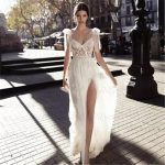 High Slits Wedding Dresses Backless Bohemia Sexy Spaghetti Neckline Lace Appliqued Bridal Gowns Plus Size - 5