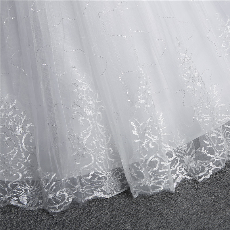 Plus Size Strapless Lace Wedding Dress Offwhite Sexy Elegant Bridal Gown With Real Photo Reference - 7