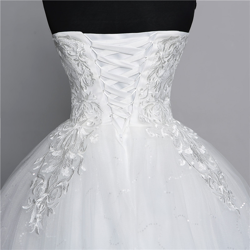 Plus Size Strapless Lace Wedding Dress Offwhite Sexy Elegant Bridal Gown With Real Photo Reference - 6