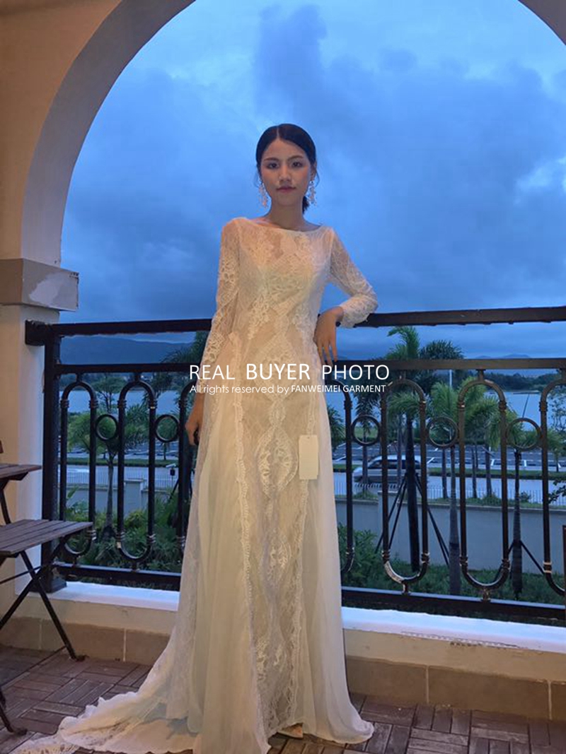 Authentic Bohemian Lace Bridal Gown Elegant Boho Wedding Dress With Real Sample Photo - 24