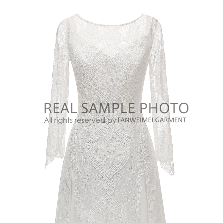 Authentic Bohemian Lace Bridal Gown Elegant Boho Wedding Dress With Real Sample Photo - 11