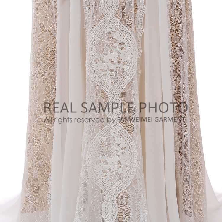 Authentic Bohemian Lace Bridal Gown Elegant Boho Wedding Dress With Real Sample Photo - 6
