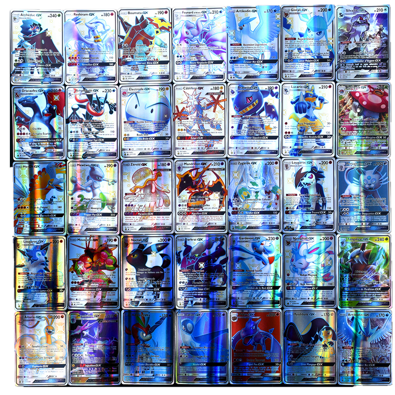 Gx Mega Shiny French Edition Pokemon Trading Cards Metal Battle Game For Kids Collectible Pokemon Toy - 9