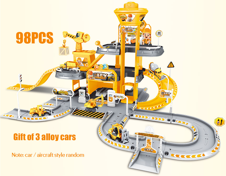 3d Diy Model Building Kits City Police Station Railway Alloy Fire Truck Engineering Playset For Kids - 2