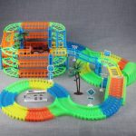 Diy Magical Railway Track Car Set Bend Flex Serpentine Technology Glow In The Dark Led Light Race Toys Gift For Kids - 4