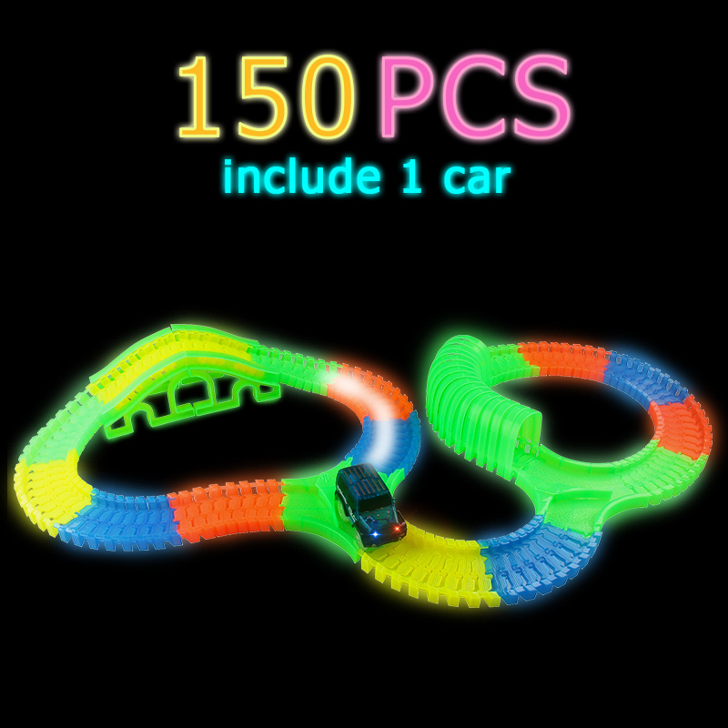 Kids Led Lightup Race Car Track Set Diy Flexible Bendable Glowinthedark Toys 56300 Pieces - 26