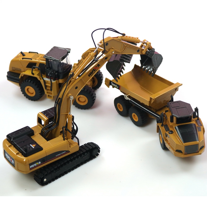 Diecast Metal Construction Vehicle Toys Set Dump Truck Excavator Wheel Loader Perfect For Boys Birthday Gifts And Car Collection - 1