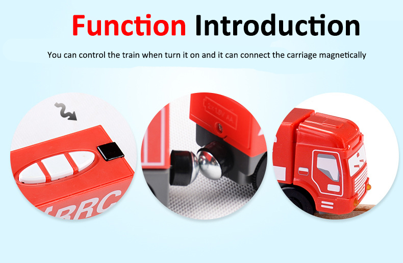 Childrens Electric Diecast Toy Train Set Compatible With Standard Wooden Railway Tracks - 14