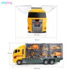 Big Truck & 6pcs Mini Alloy Diecast Car Model 1 64 Scale Toys Vehicles Carrier Engineering For Kids Boys - 5