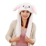 Cartoon Hats Moving Ears Cute Rabbit Toy Hat Airbag Kawaii Funny For Girls Cap Kids Plush Christmas Gift - 4