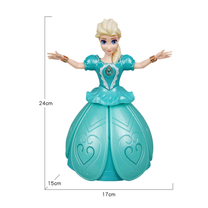 Electric Rotating Elsa Anna Princess Dolls With Projection Light Music Wings Action Figure For Girls - 8