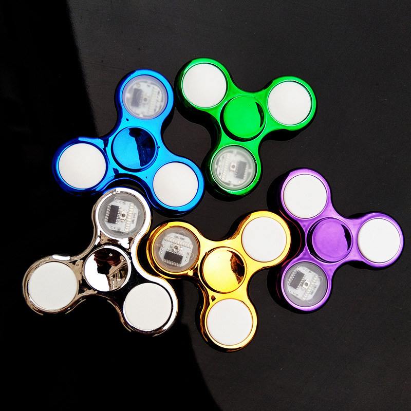 Led Light Metal Fidget Spinner Antistress Toy For Adults Children Luminous Colorful 78mm - 3