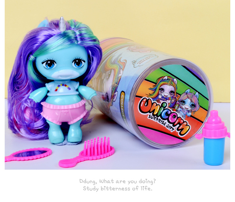 Unicornthemed Stress Relief Squeezing Toy Sparkle Splitter Poopsie Slime Soft Squishies Musical Decompression Jar - 42