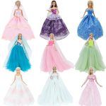 Handmade Wedding Dress Princess Evening Party Ball Long Gown Skirt Bridal Veil Clothes For Barbie Doll Accessories Xmas Diy Toy
