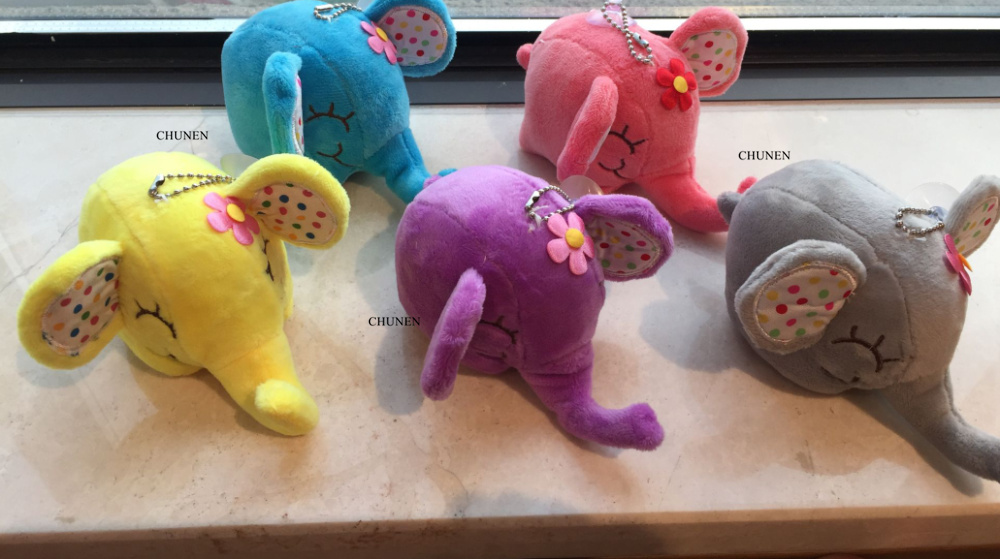Adorable Small Elephant Plush Toy Keychain Soft Stuffed Animal Doll 12cm Available In 5 Vibrant Colors - 1