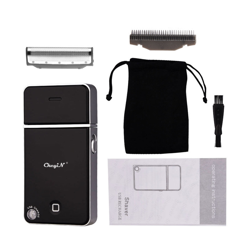 Mens Portable Mini Electric Razor Usb Rechargeable Slim Travel Shaver For Beard Trimming Face Care - 10