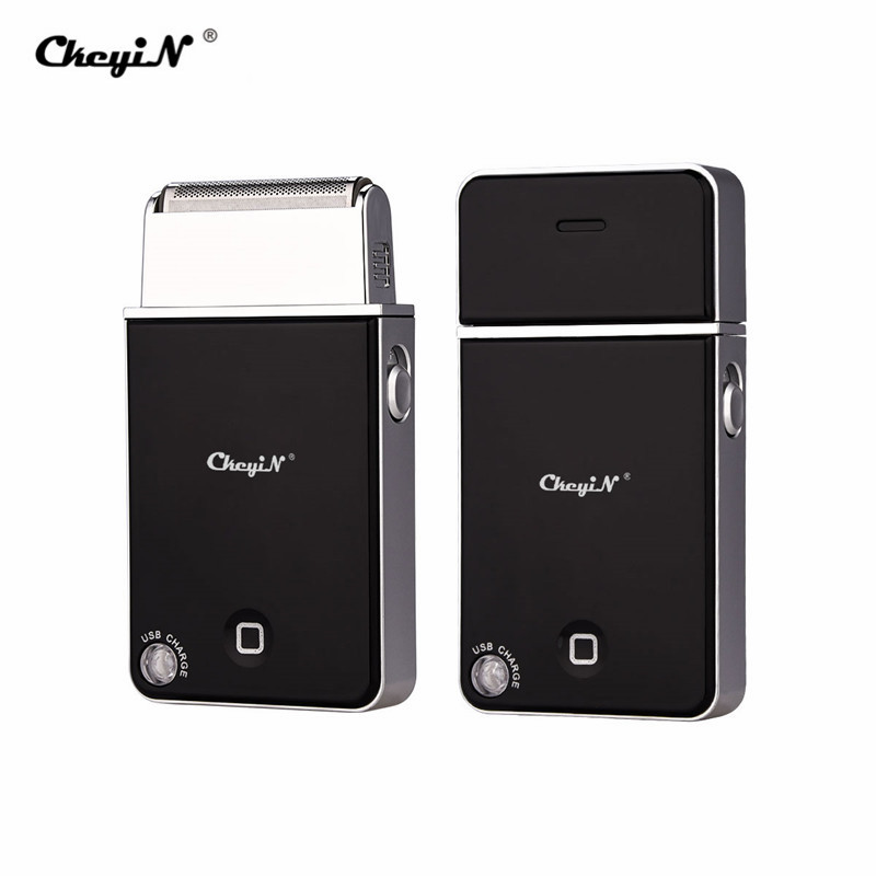Mens Portable Mini Electric Razor Usb Rechargeable Slim Travel Shaver For Beard Trimming Face Care - 1