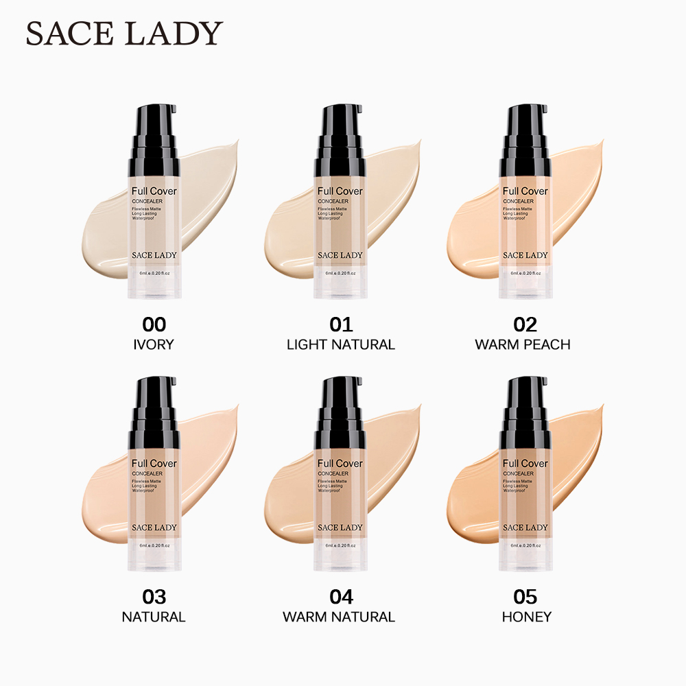 Sace Lady Full Cover 8 Colors Liquid Concealer Makeup 6ml Eye Dark Circles Cream Face Corrector Waterproof Make Up Base Cosmetic - 3