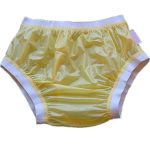 Fuubuu2207-yellow-l-1pcs Wide Elastic Pants Adult Diapers Non Disposable Diaper Plastic Pvc Shorts