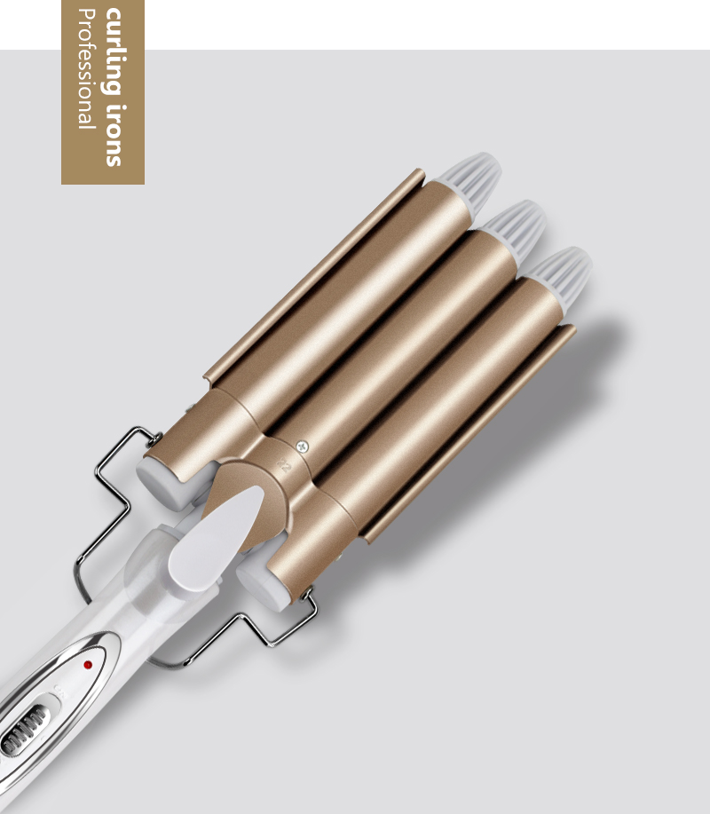 Professional Ceramic Triple Barrel Hair Curling Iron Electric Styler Waver For Ultimate Hair Styling - 1