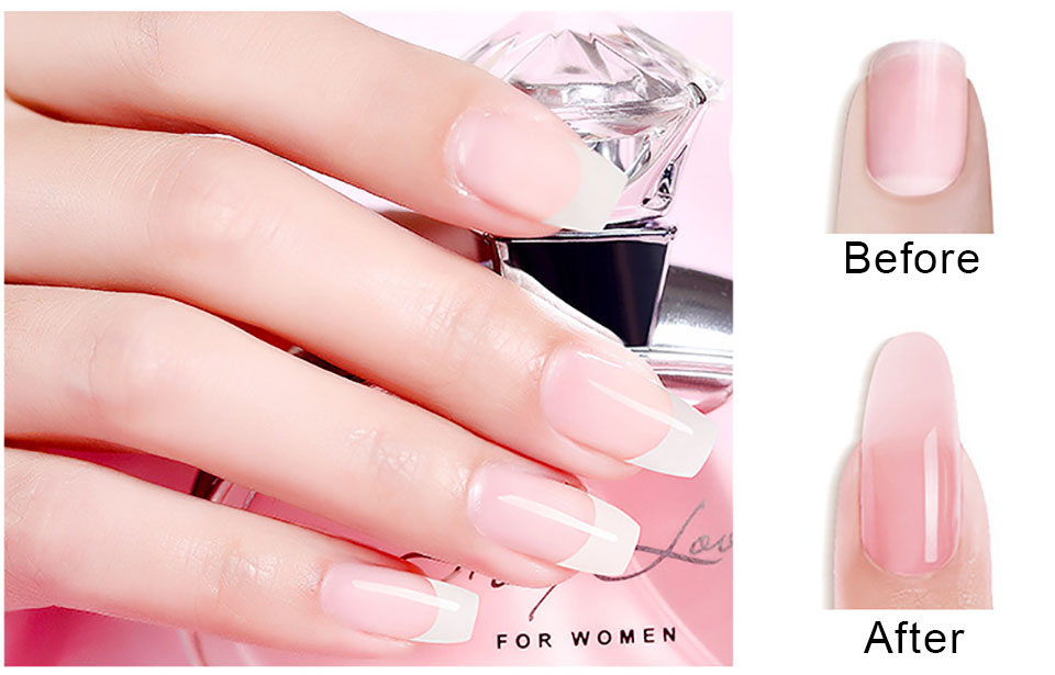 4pcs Quick Build Poly Gel Nail Extension Kit With Led Clear Uv Varnish Nail Polish - 4