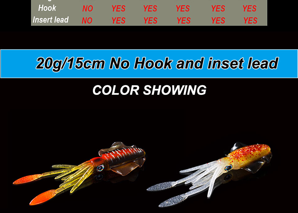 Uv Luminous Soft Squid Fishing Jig Lures Versatile Sea Wobbler Bait In 20g150g Range For Enhanced Night Fishing Experience - 2