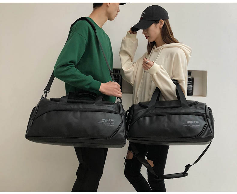 Mens Genuine Soft Leather Gym Duffel Bag Fitness Travel Luggage For Sports Training - 2