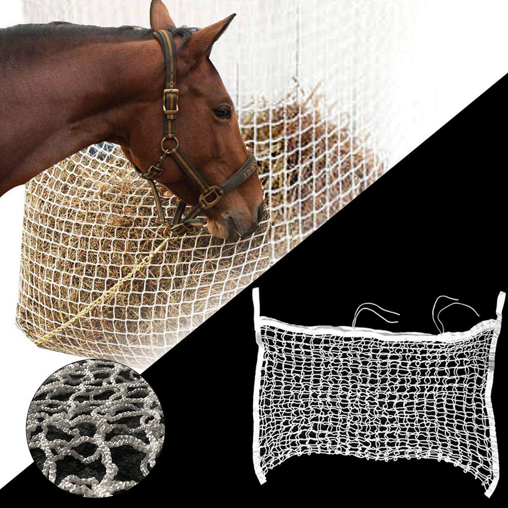 Large Durable Slow Feed Hay Net Bag With Small Holes For Full Day Horse Feeding - 12