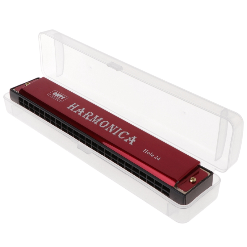 Professional C Key 24 Hole Harmonica Beginnerfriendly Woodwind Instrument Metallic Available In 4 Colors - 2