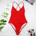 Women Swimwear Sexy High Cut One Piece Swimsuit Backless Swim Suit Black White Red Thong Bathing Female Monokini 2741 - 4