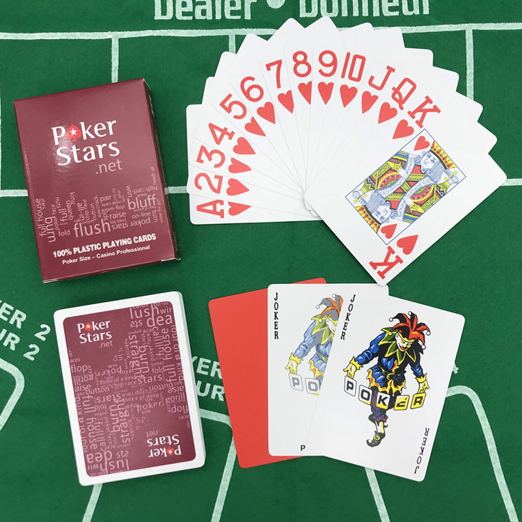 Waterproof Plastic Poker Playing Cards 2 Sets Texas Style Dull Polish Star Board Games - 1