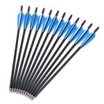6 12 24pcs Crossbow Bolt Arrows 17 20 22 Inches Mix Carbon Arrow Od 8 8mm With Blue Feather Archery Hunting Shooting