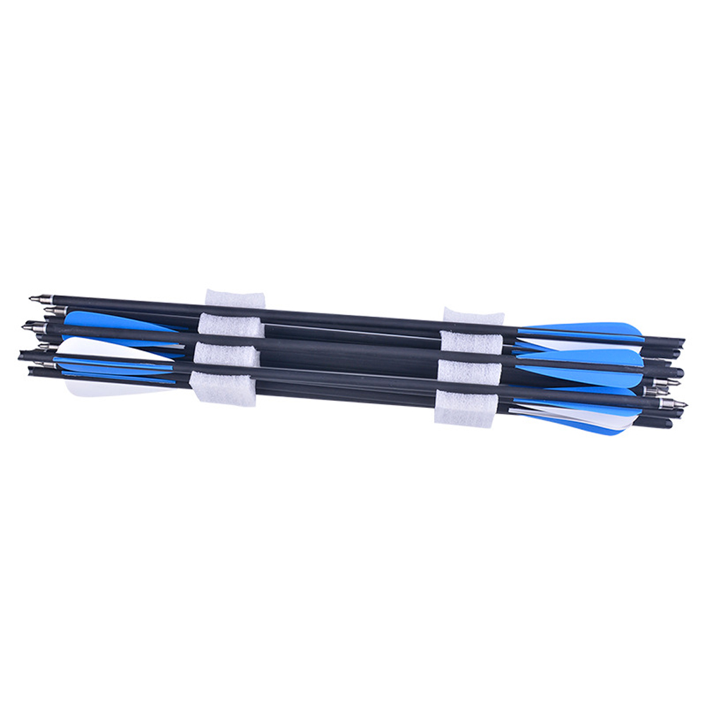 Crossbow Bolt Arrows Set 61224pcs 172022 Inches Mix Carbon 88mm Od Blue Feather Fletching Archery Hunting Equipment - 4