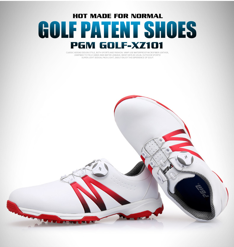 Pgm Mens Golf Shoes Waterproof Leather Breathable Antiskid Sports Footwear For Males Size 3945 - 10