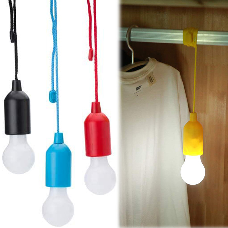 Led Hanging Light Bulb Battery Powered Colorful Pull Cord Bulbs Drop Lamps For Outdoors Camping Home Garage Patio And Tent - 2