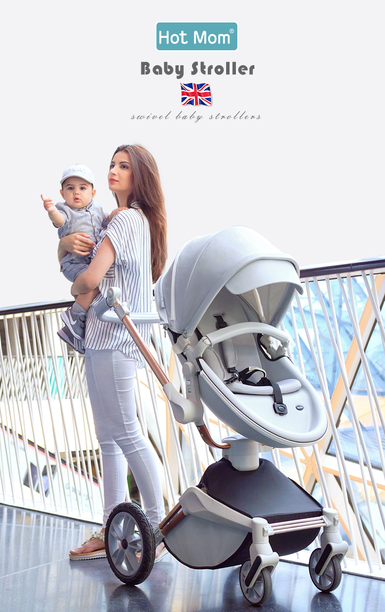 Hot Mom 3in1 Luxury Baby Travel System Stroller Bassinet Car Seat With 360 Rotation Function F023 - 1
