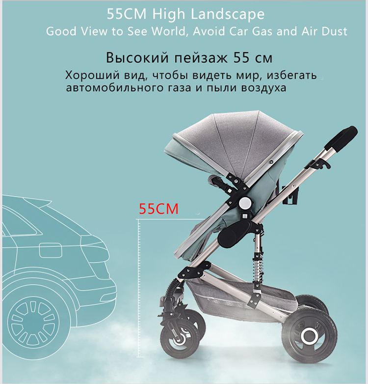 3in1 Luxury Portable Baby Stroller High Comfort Newborn Pram Versatile Pushchair With Safety Features - 9