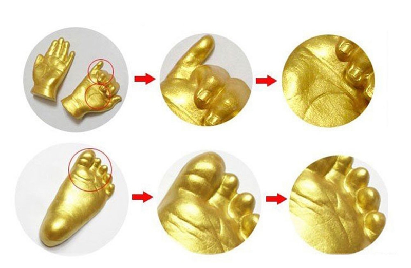 Baby Handprint And Footprint Imprint Kit Clay Mold Souvenir Perfect Hundred Days Gift - 8