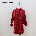 Yorkzaler Family Matching Clothes Mother Daughter Son Outfits Summer Autumn Mom Baby Kid Red Plaid Shirt Look - 2
