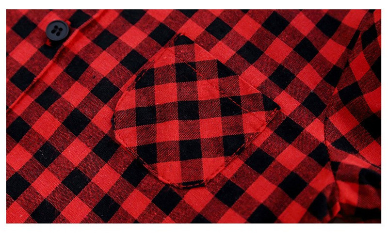 Yorkzaler Red Plaid Matching Family Outfits Summerautumn Mother Daughter Son Shirt Collection - 9