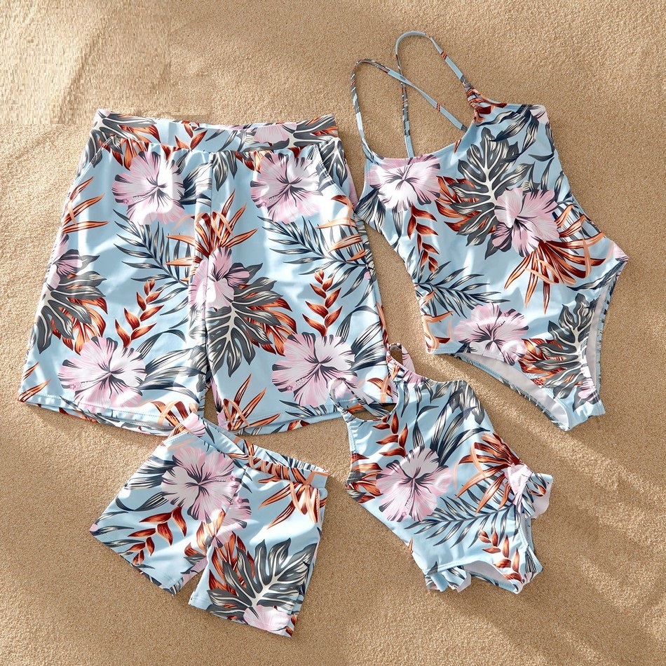 Mommy And Me Matching Striped Swimwear Onepiece Family Look Outfits Mother Daughter Swimsuits - 30