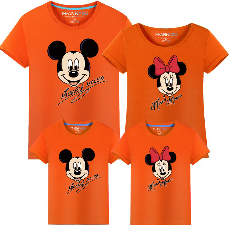 Summer Family Matching Outfits Mickey Minnie Mouse Tshirts For Mother Father Son Daughter Fashion - 14
