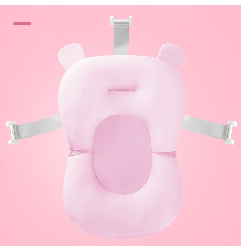 Newborn Safety Bathtub Mat Nonslip Portable Baby Bath Tub Pad Foldable Soft Shower Support Cushion Pillow - 15
